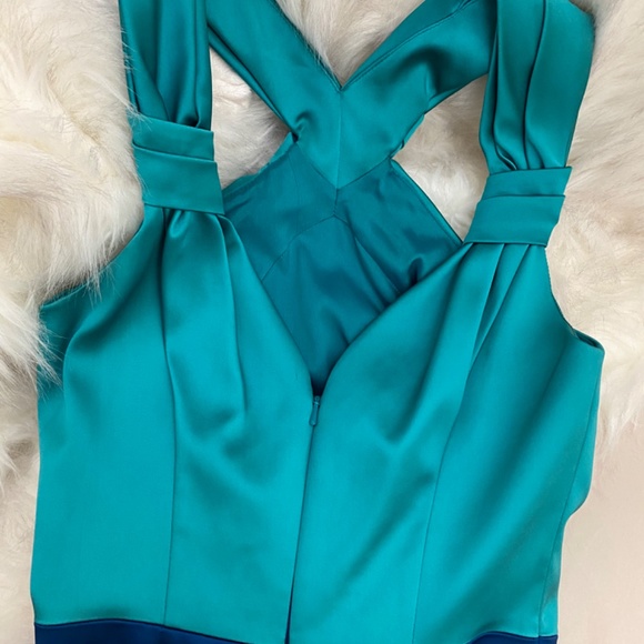 Karen Millen Dresses Karen Millen Green And Blue Satin Halter